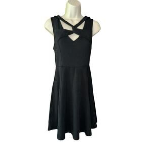MINKPINK "Don't Cross Me" Black Cross Front Cut Out Fit & Flare Mini Dress S